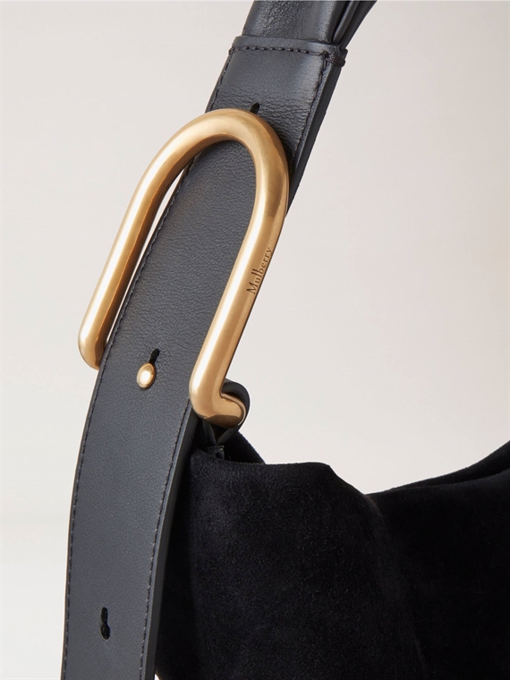 Mulberry Retwist Hobo Black Matte Smooth Calf & Goat Suede